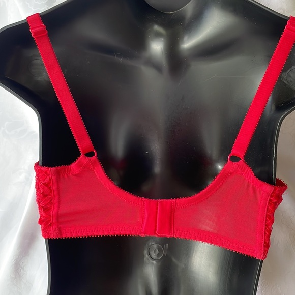 Victoria’s Secret Dream Angels push up red lace underwire padded bra Sz 32DD - Picture 2 of 6